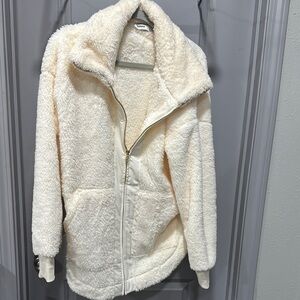 Sonoma Cream Teddy Jacket Plush Faux Fur